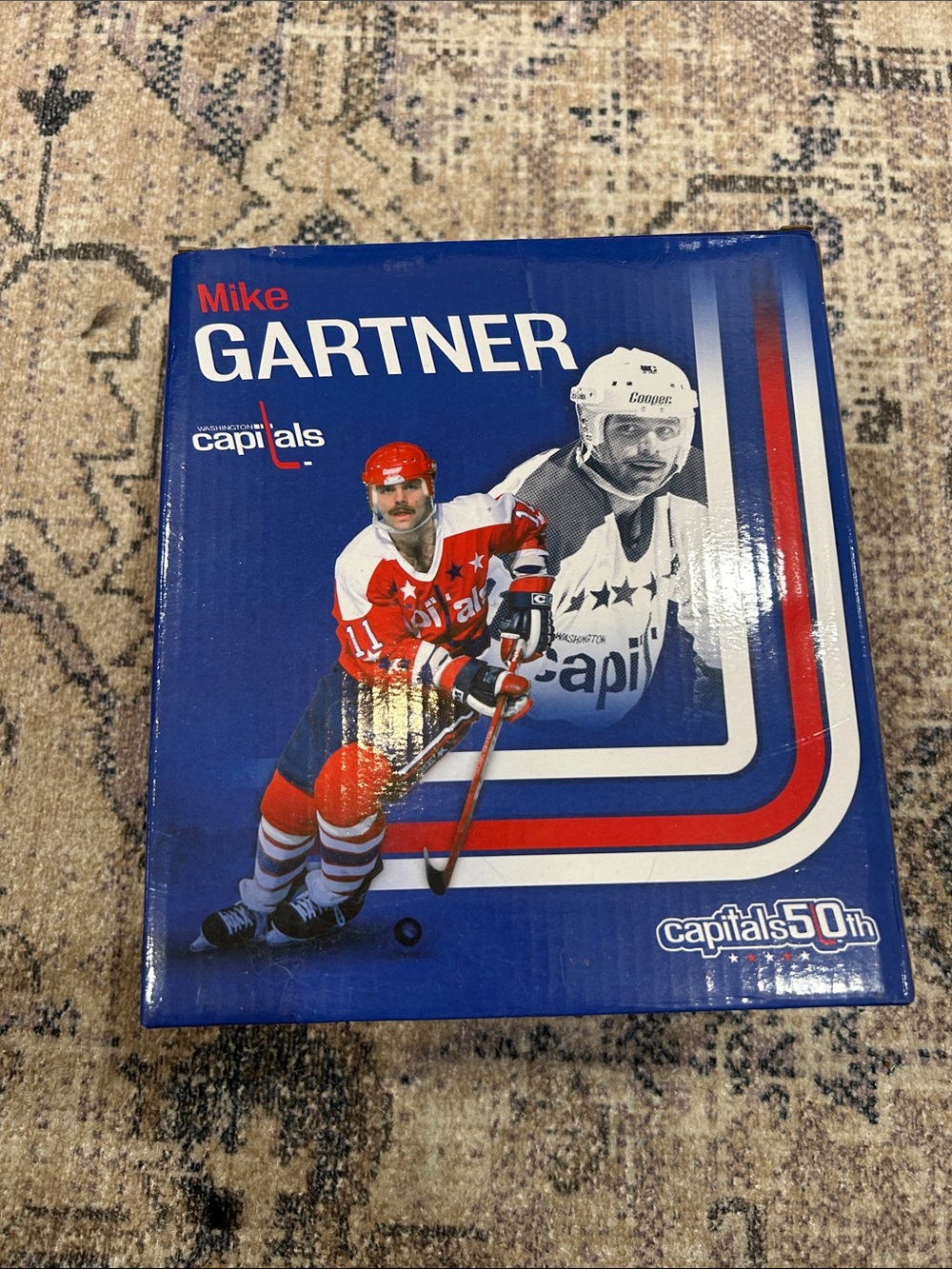 Mike Gartner and Rod Langway bobble heads in Box - Blue/Red